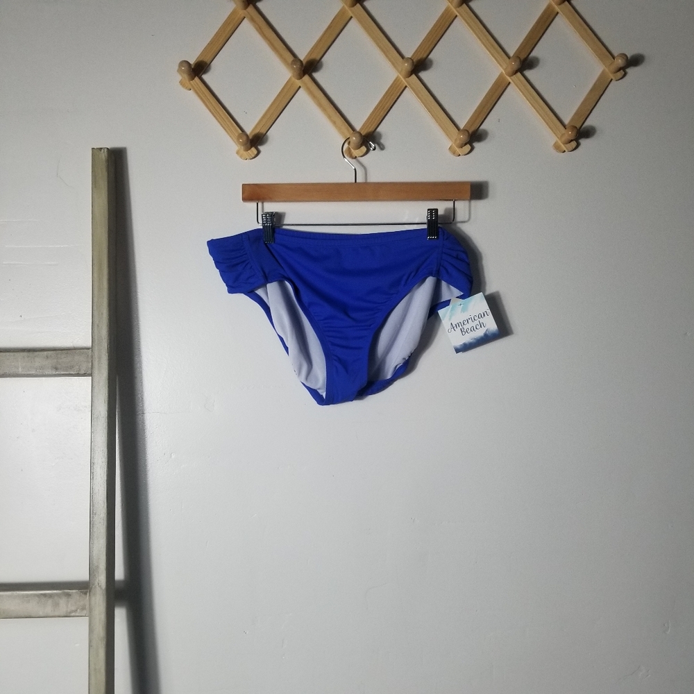 NWT AMERICAN BEACH WOMEN'S BLUE BIKINI BOTTOMS SIZE XL